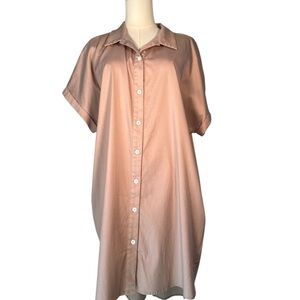 Dusty Pink‎ Button-Up Shirt Dress